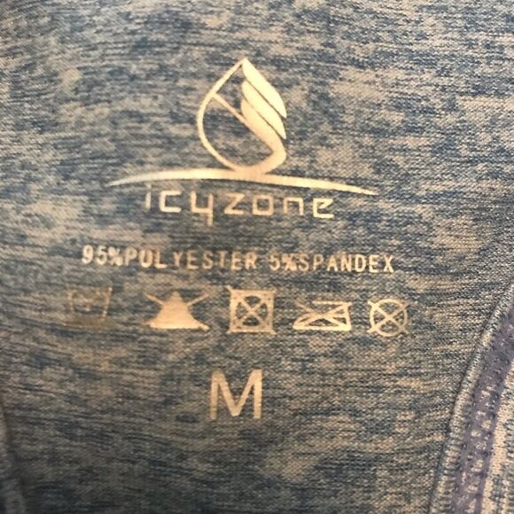 Heathered Racerback Sleeveless Tank Top Medium Blue Athletic leisure - Picture 9 of 12